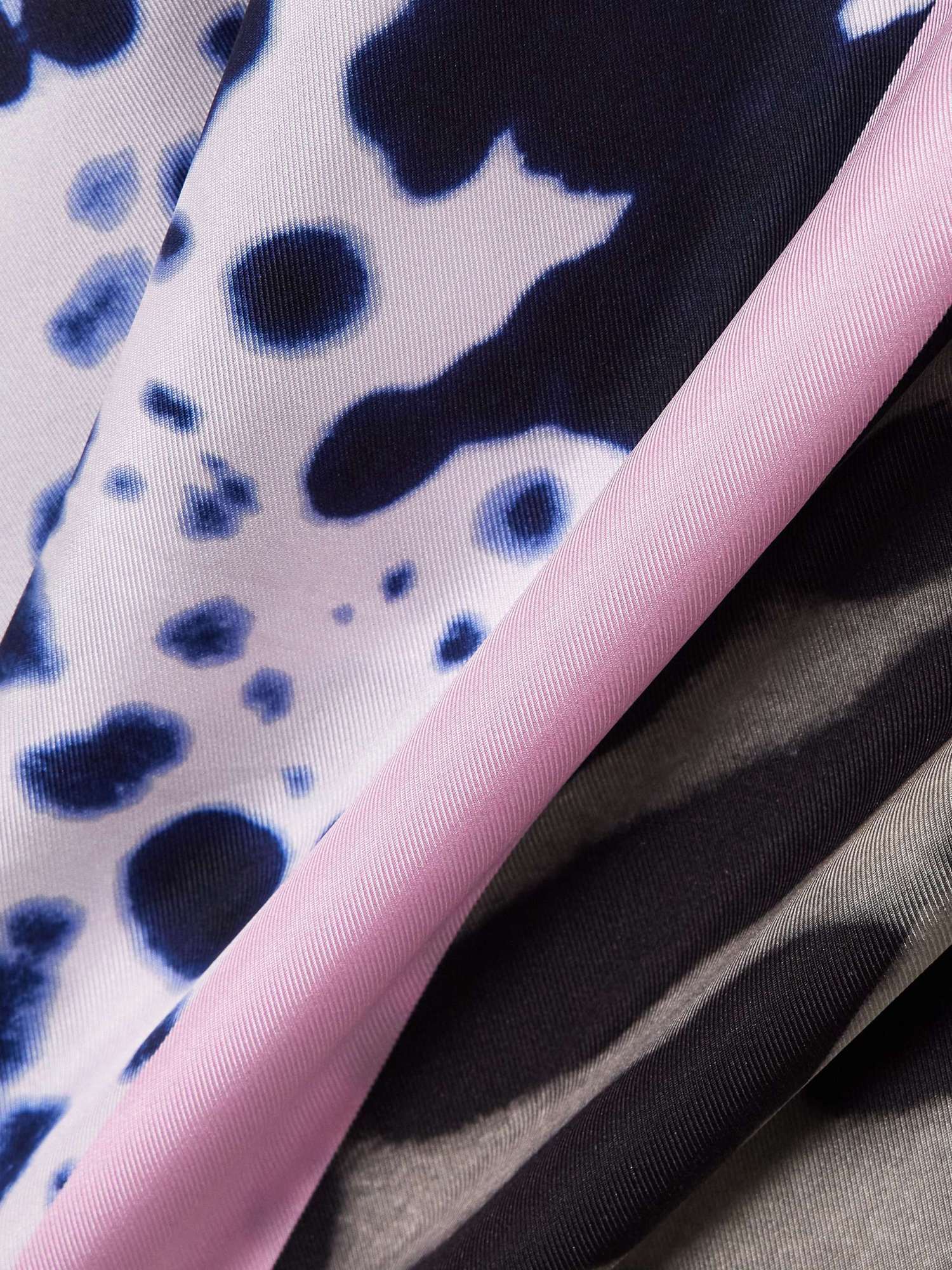 Dries Van Noten Paneled Printed Silk-twill Midi Wrap Skirt In Black