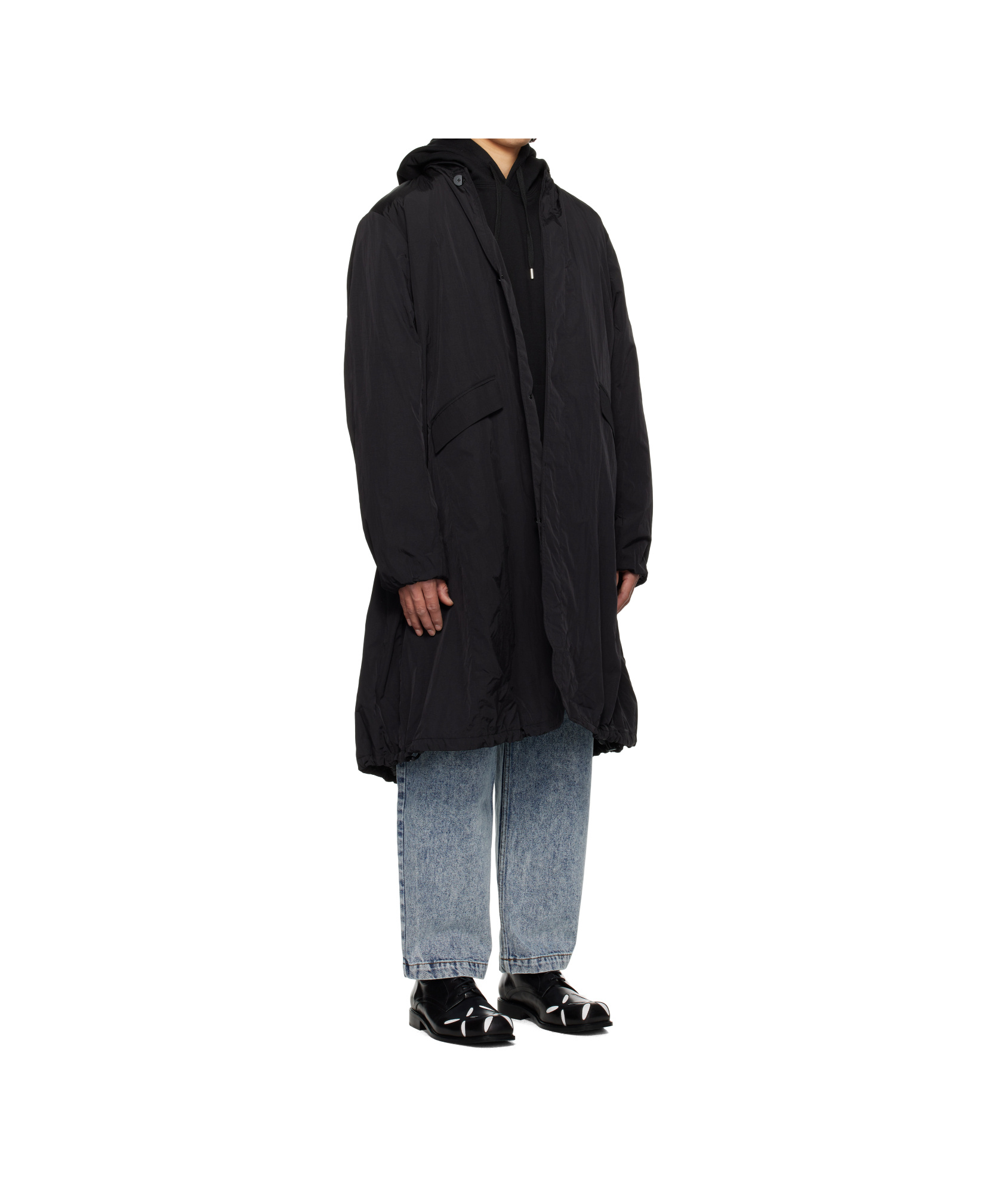 Ader Error Single Breasted Trench Coat In Black