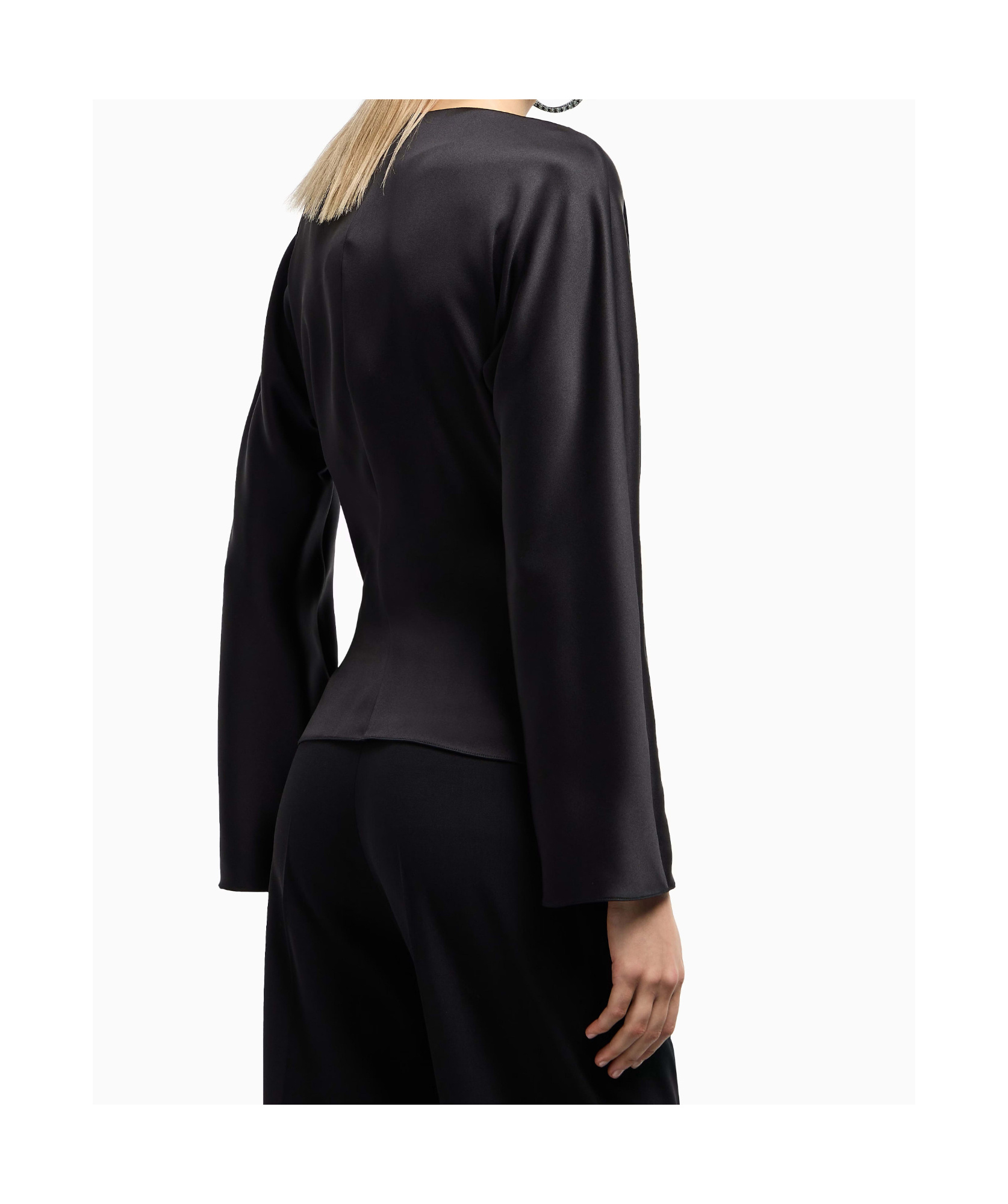 Giorgio Armani Long-sleeved Blouse In Black