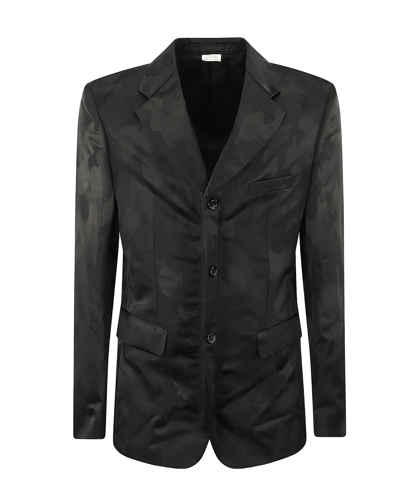 Comme Des Garçons Camouflage Pattern Single-breasted Jacket In Black