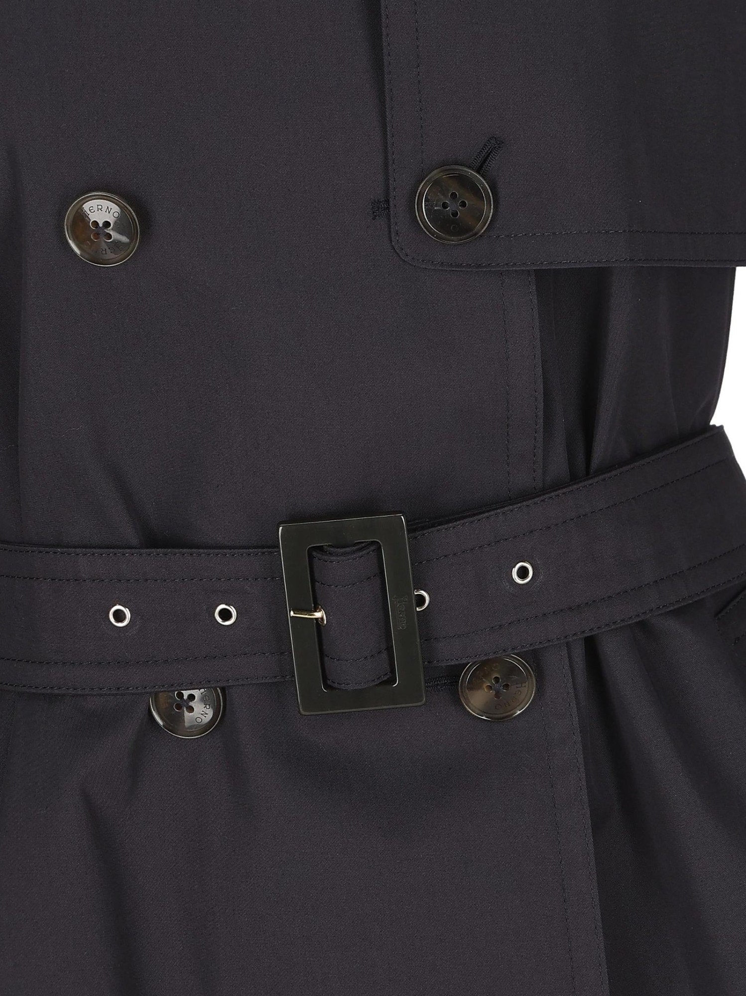 Herno Belted Trench Coat In Black