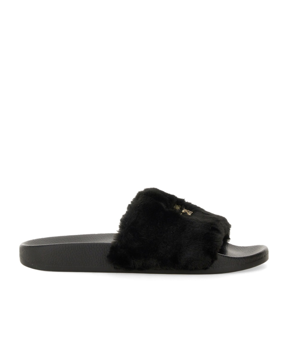Versace Jeans Open-toed Slippers In Black