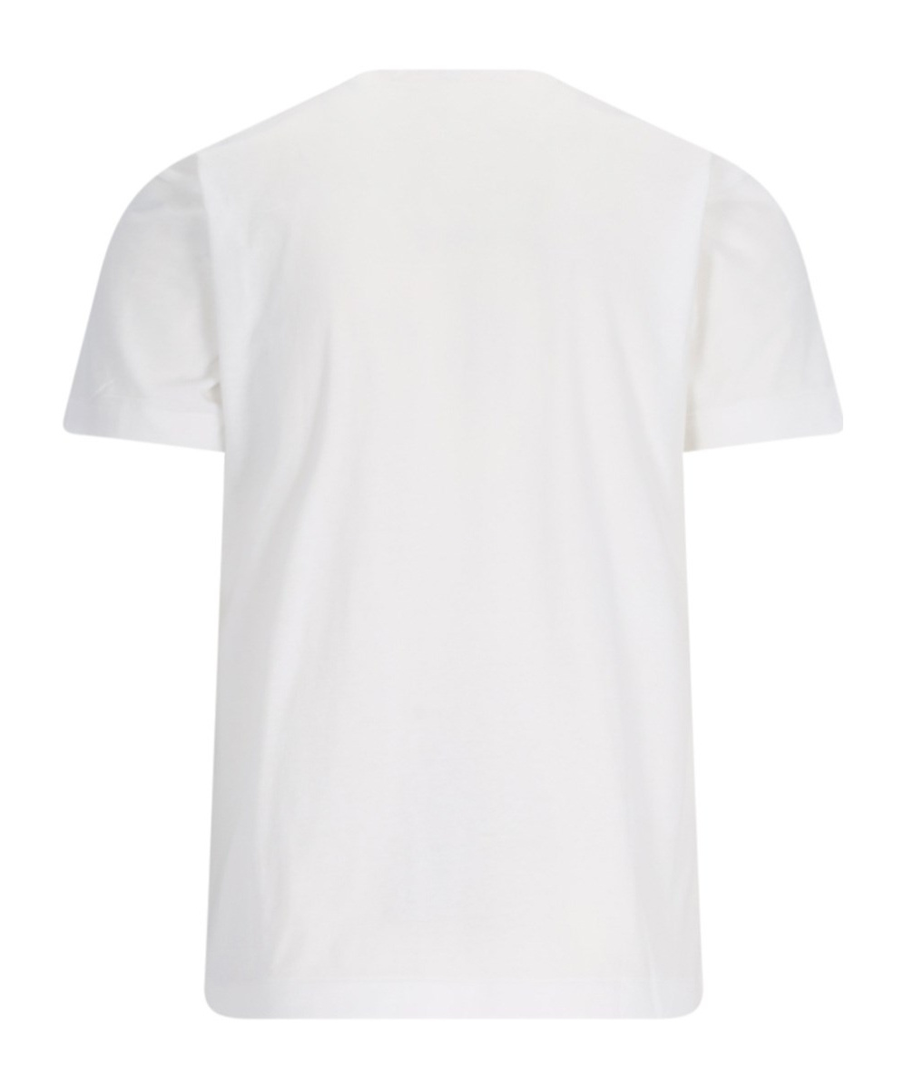 Comme Des Garçons Play T-shirt With Round Neck And Short Sleeves In White