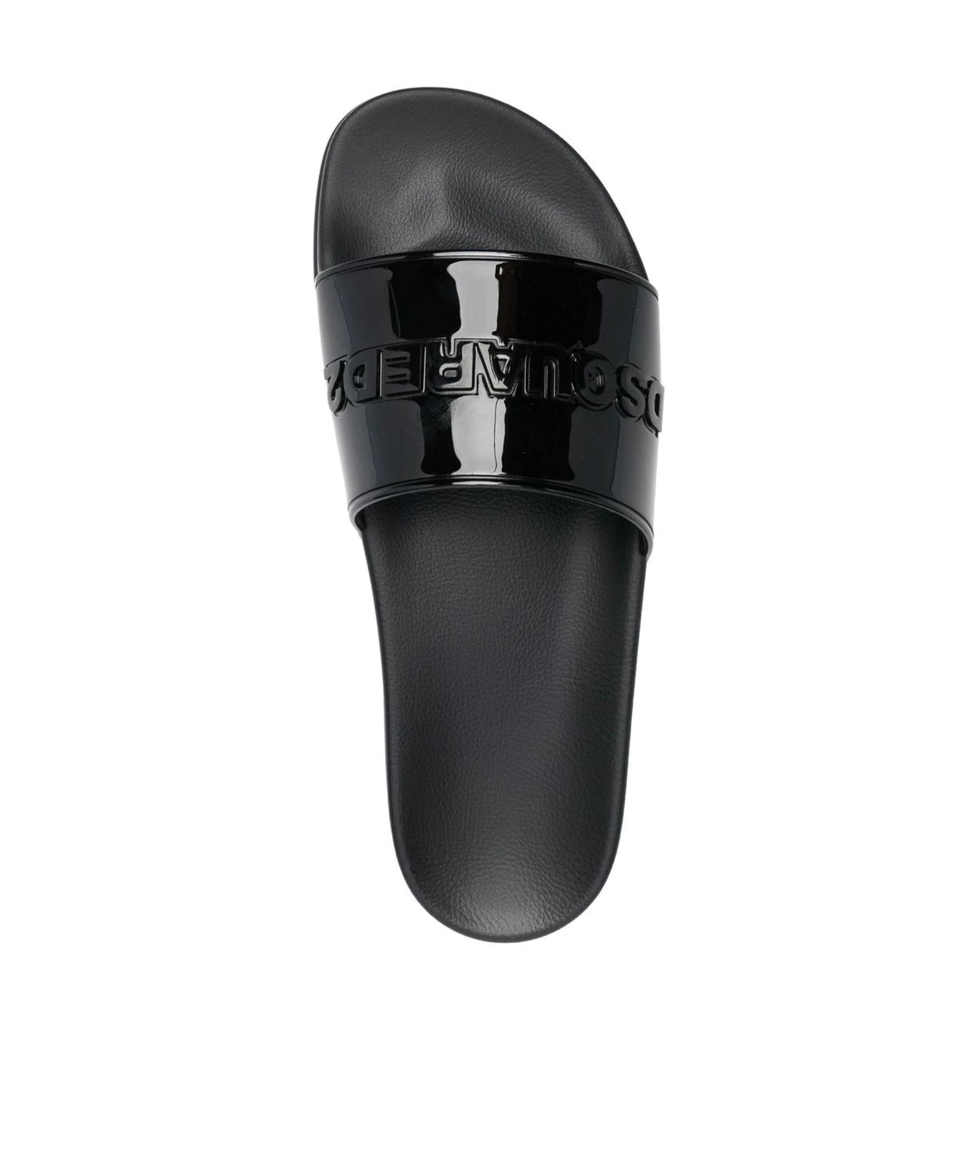 Dsquared2 Embossed-logo Open-toe Slides In Black