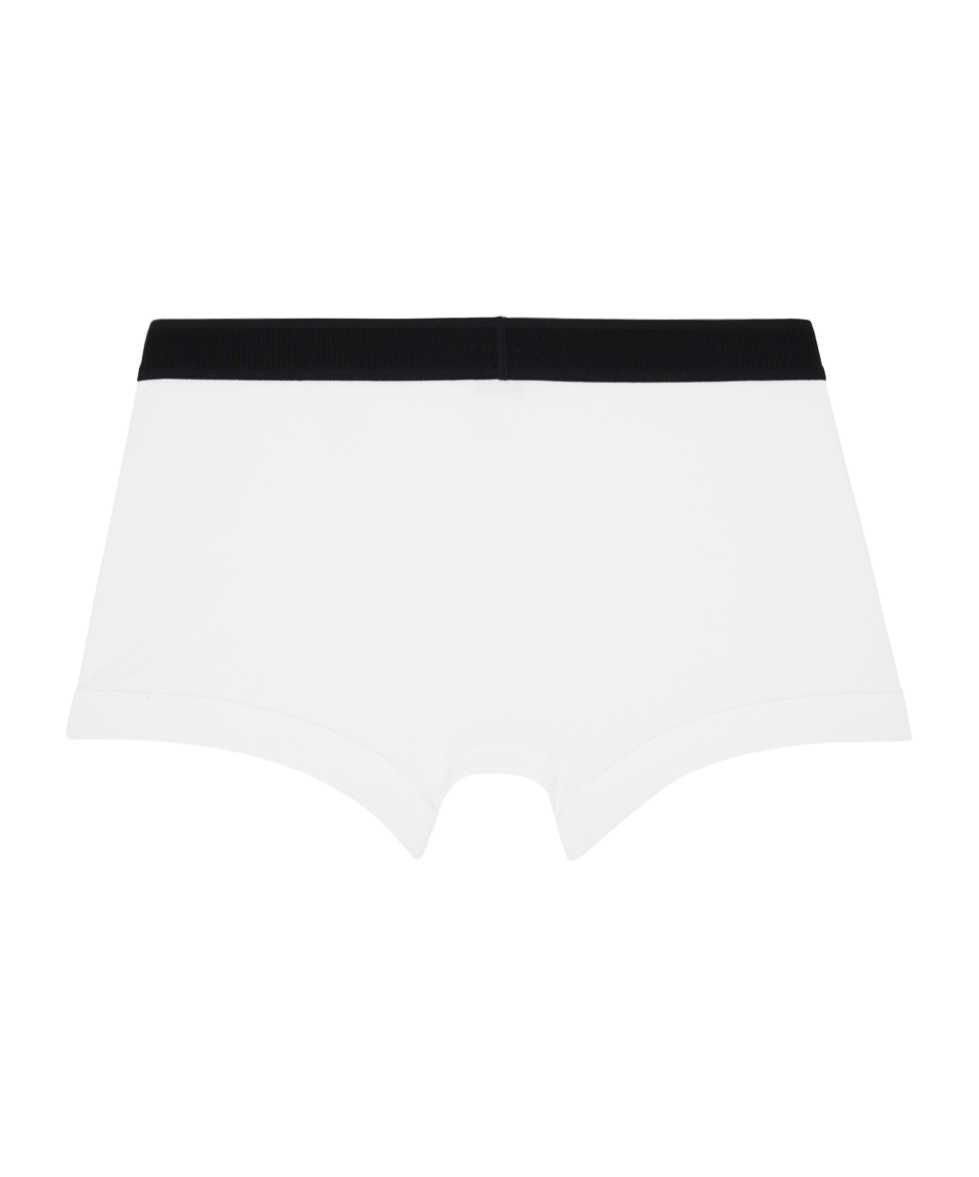 Tom Ford Logo Print Cotton Trunks In White