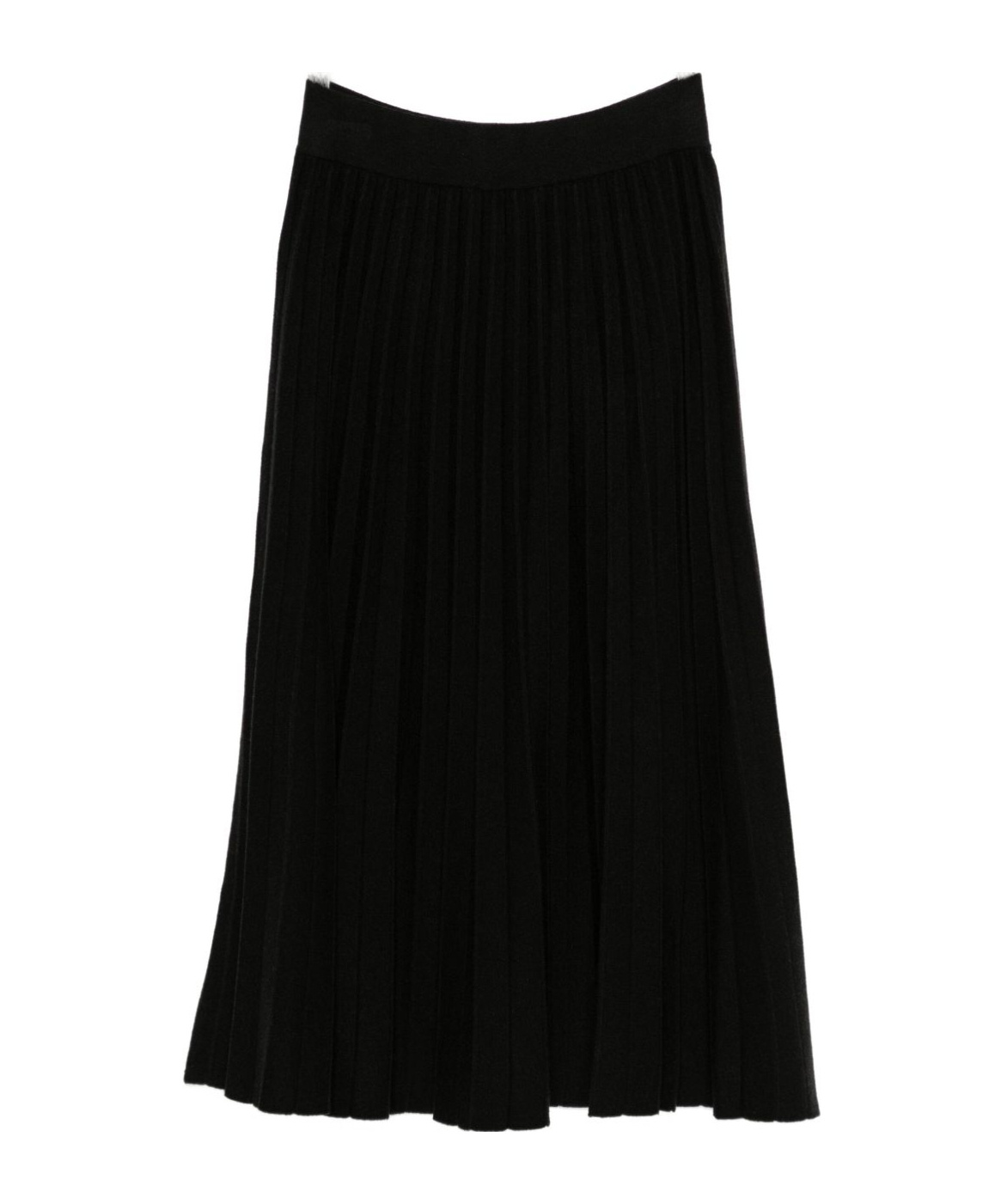 Blugirl Pleated Midi Skirt With Fitted Waistband In Black