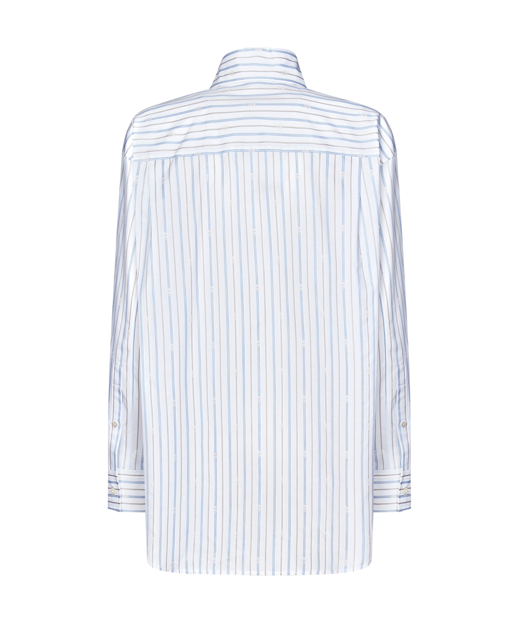Alexander Mcqueen Stripe Skull Embroidered Button Down Shirt
