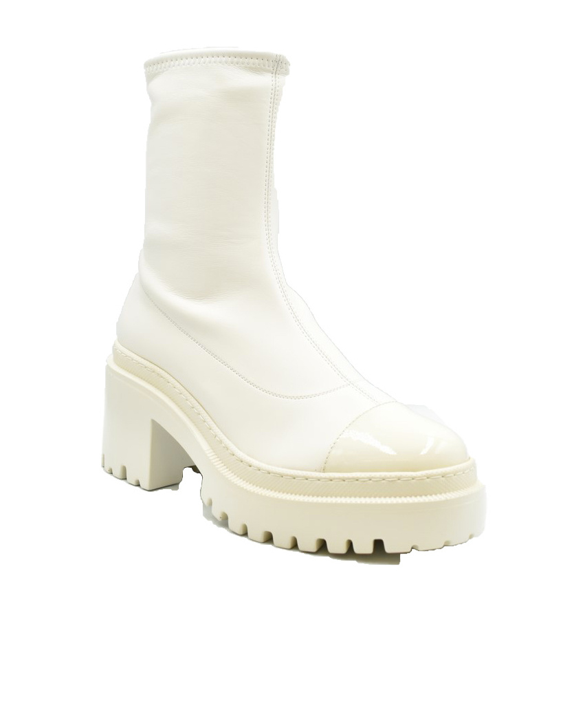 Giuseppe Zanotti Multicolor Leather Ankle Boots With Block Heel In White