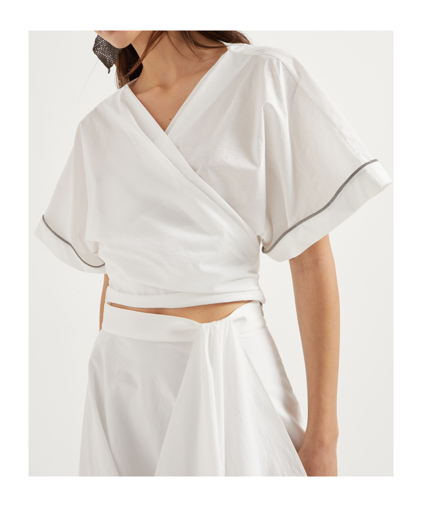 Brunello Cucinelli Monili-embellished Blouse In White