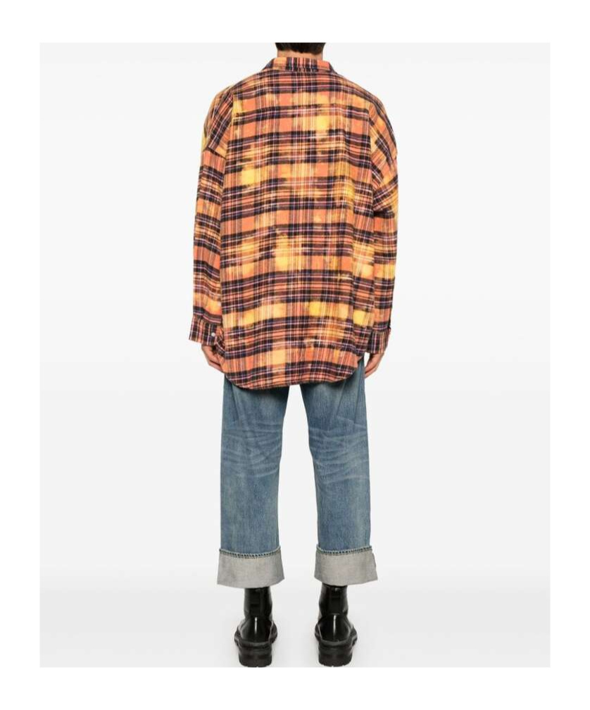 R13 LONG-SLEEVED PLAID SHIRT 