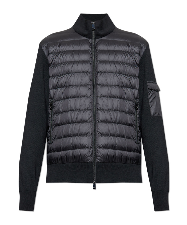 Paul & Shark Quilted Wool-panel Jacket In Blue