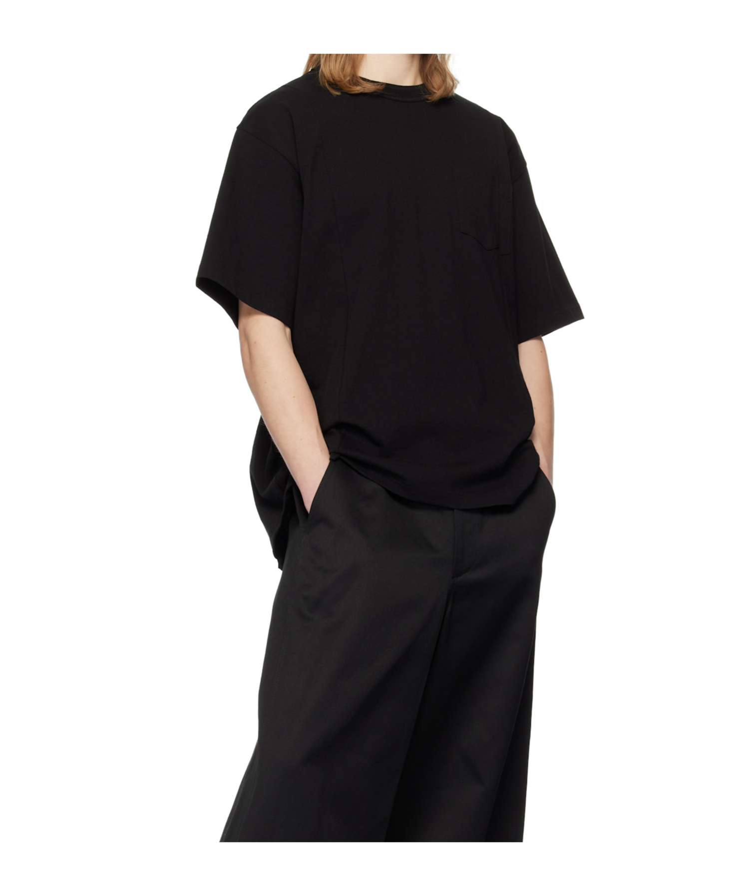 Sacai Cotton Jersey T-shirt In Black
