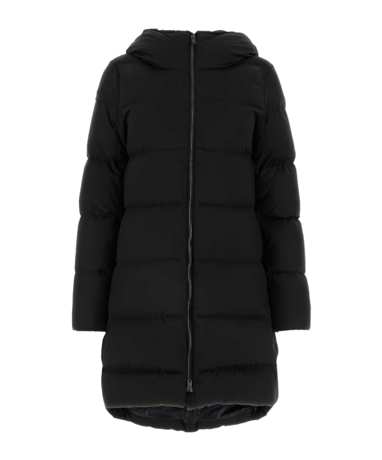 Herno A-shape Jacket In Arendelle And New Lady Faux Fur In Black