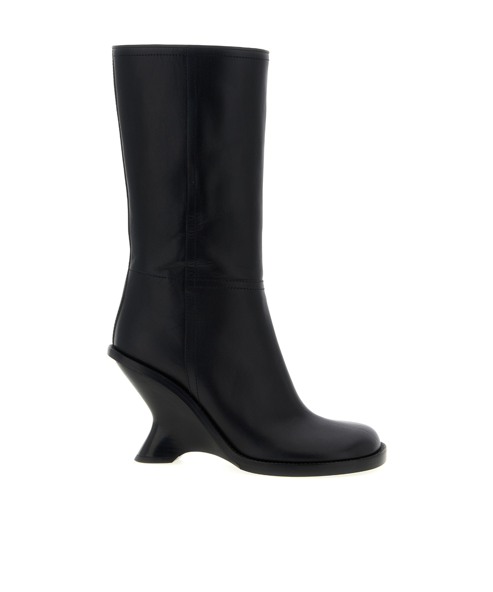Dries Van Noten Curved Wedge Heel Boots Boots And Ankle Boots Black In Black