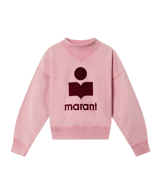 Isabel Marant Étoile Moby Knit Long Sleeve Crew Neck Top In Pink