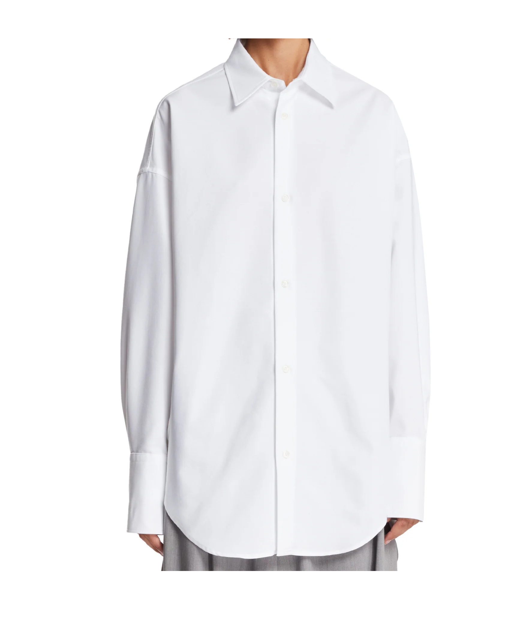 Darkpark Long-sleeve Curved-hem Shirt In Gray
