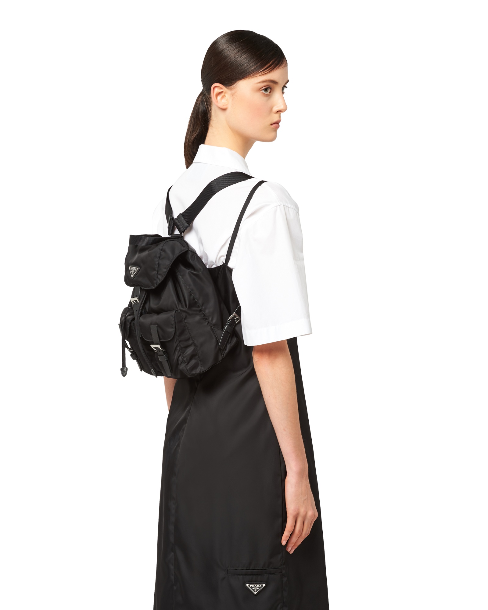 Prada Small Backpack With Adjustable Shoulder Straps In Black