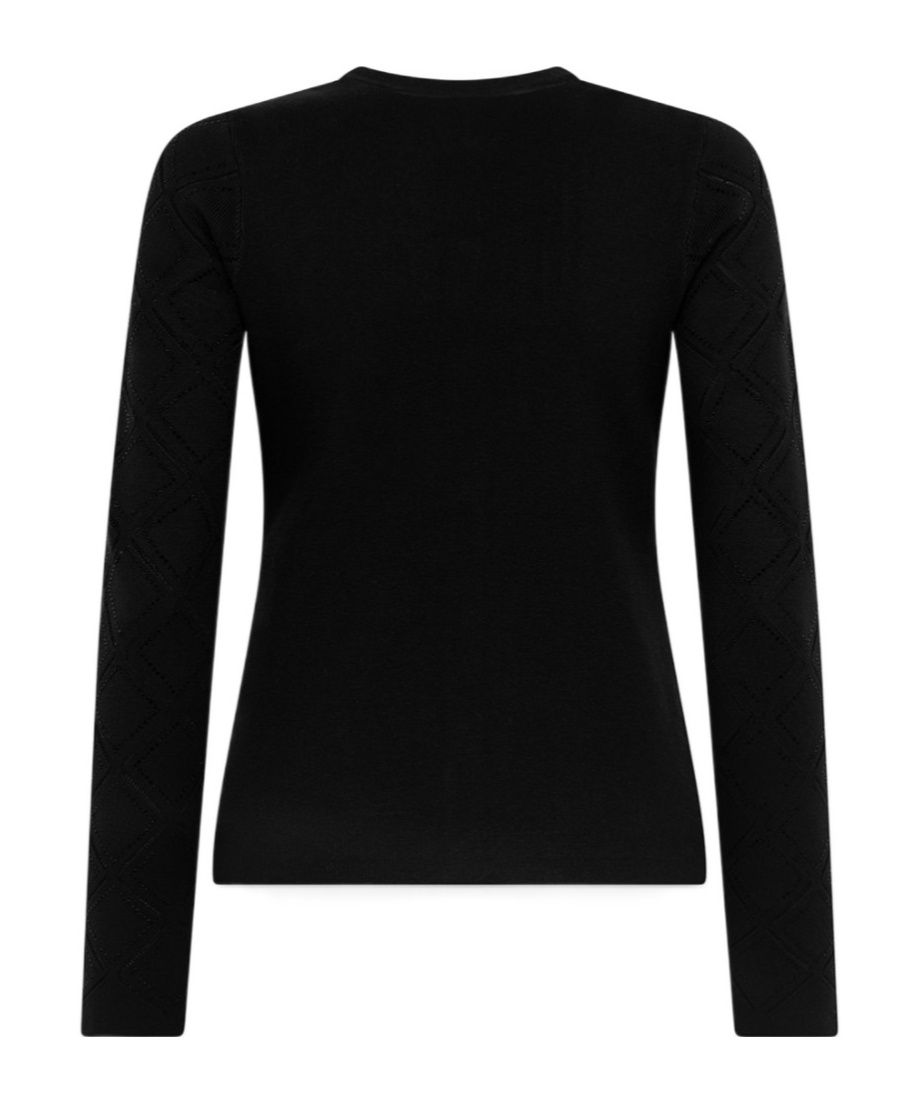 Blugirl Open-work Long-sleeved Knitted Sweater In Black