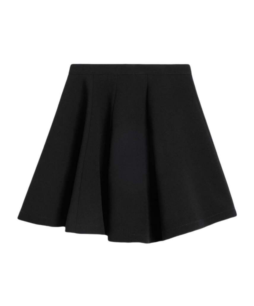 Ami Alexandre Mattiussi Virgin Wool Skater Mini Skirt In Black