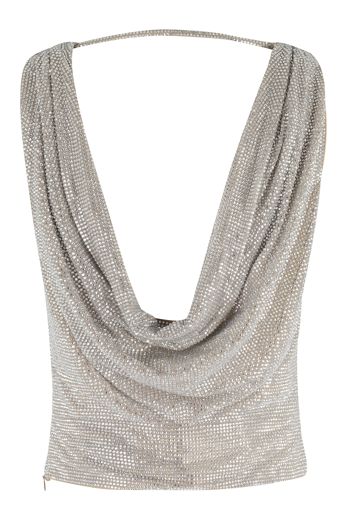 Giuseppe Di Morabito Cowl-neck Embellished Top In Gray