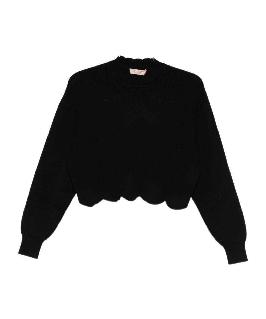 Twinset Black Sweater With Round Neckline In Black