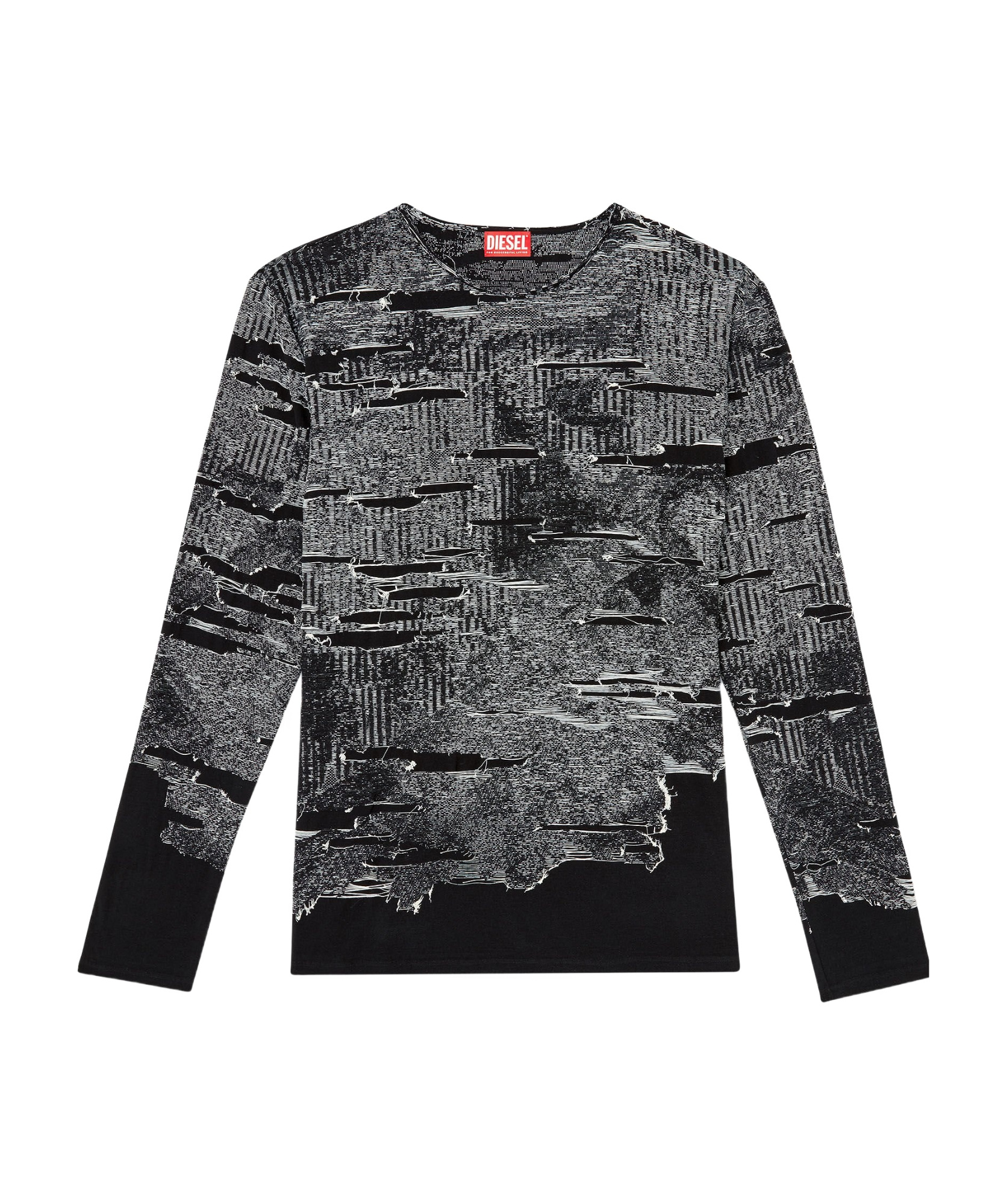 Diesel Jumper With Engineered Distressing In Black
