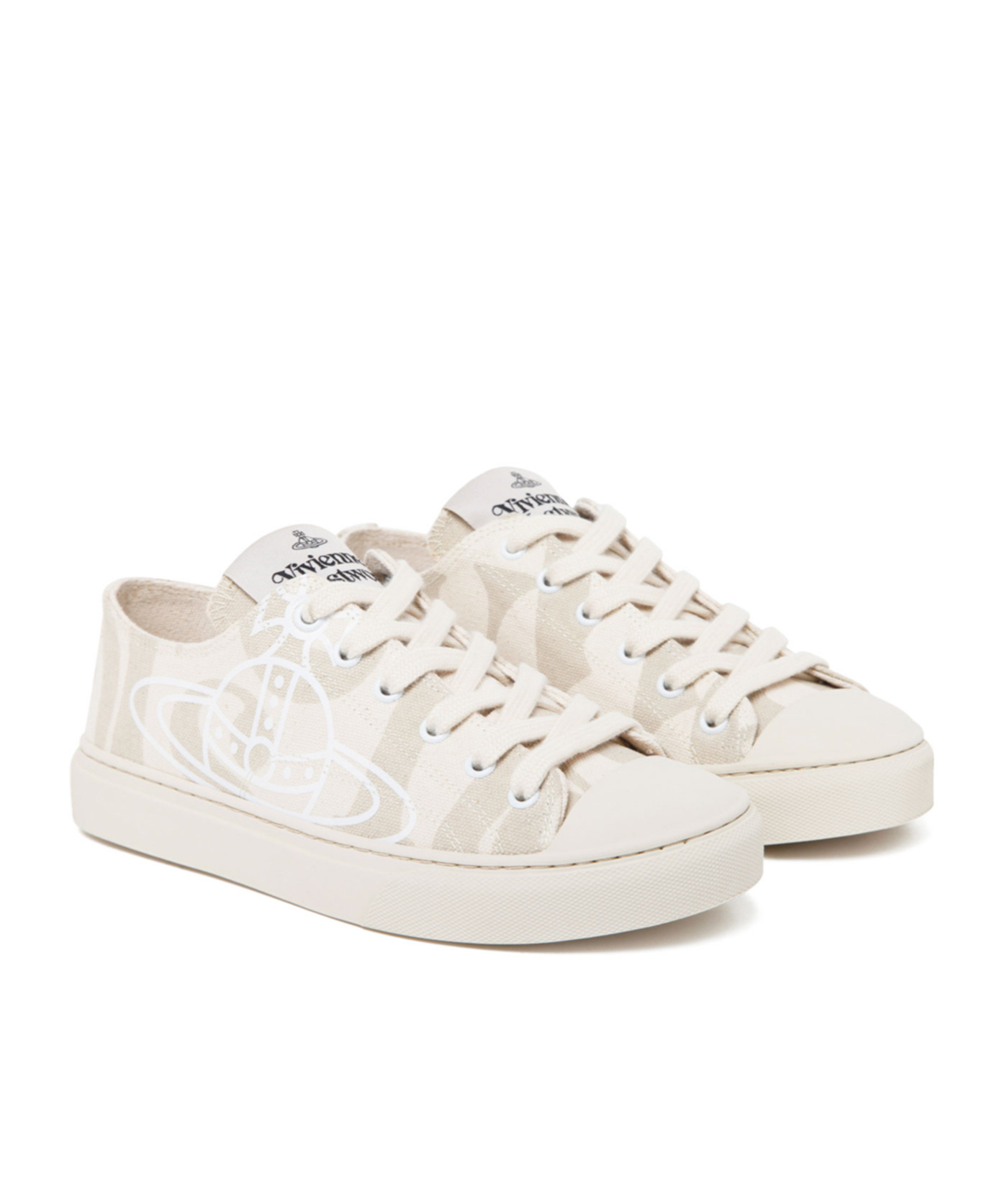 Vivienne Westwood Orb-print Canvas Sneakers In White