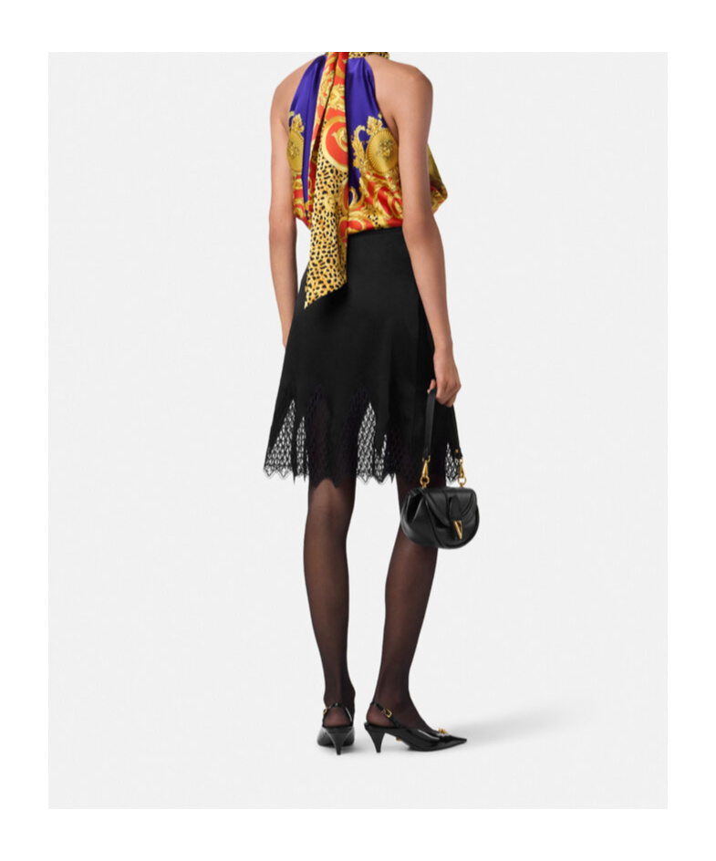 Versace Baroque-print Halterneck Top In Multi