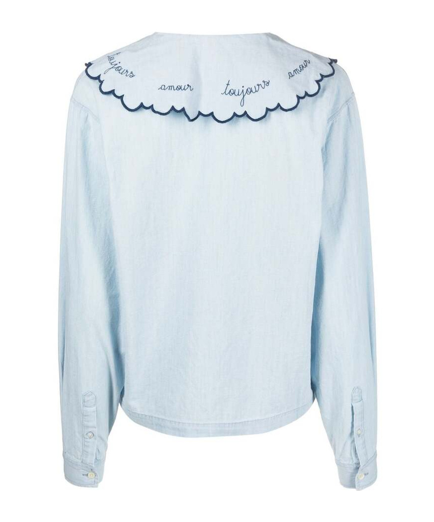 MAISON LABICHE OVERSIZE-COLLAR EMBROIDERED SHIRT