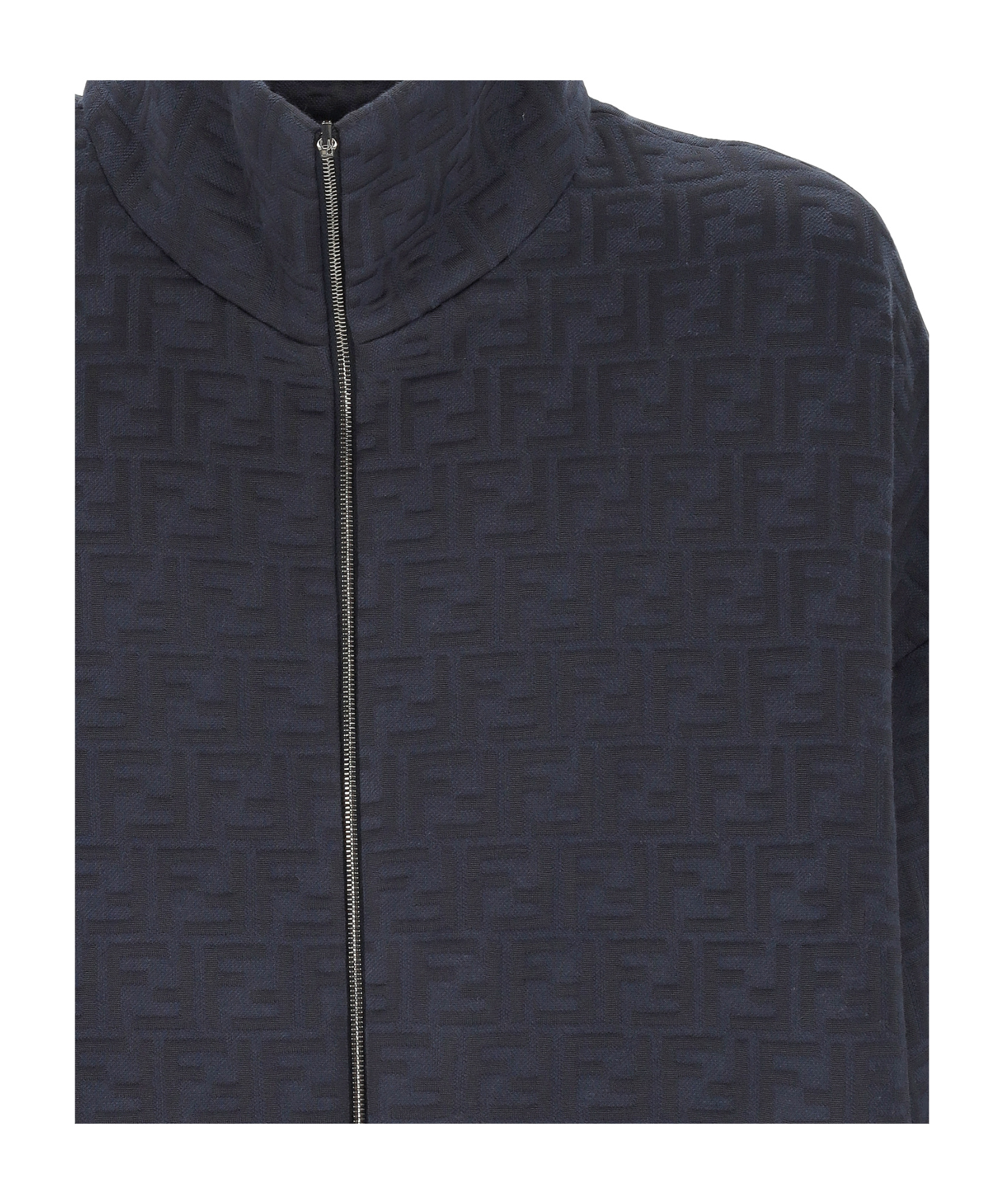 Fendi Navy Blue Polyester Blend Sweatshirt In Black