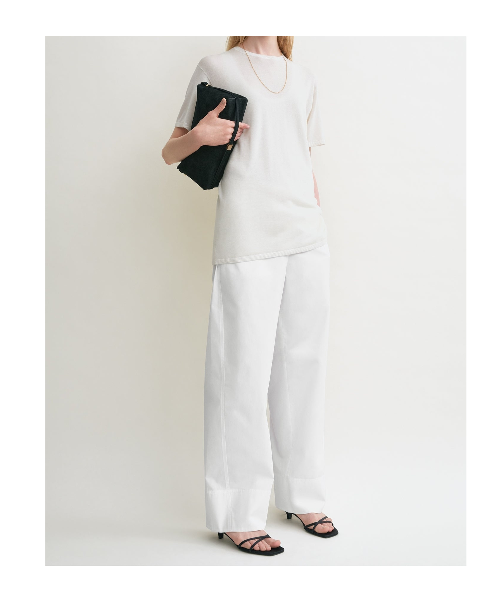 Totême Toteme Monogram-embroidered Curved T-shirt Women