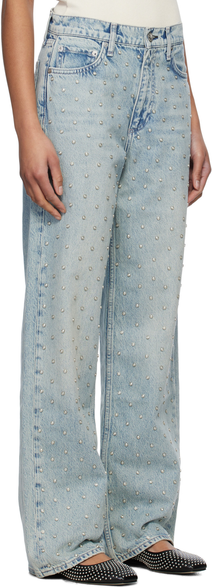 Rag & Bone Jeans With Belt Loops In Gray