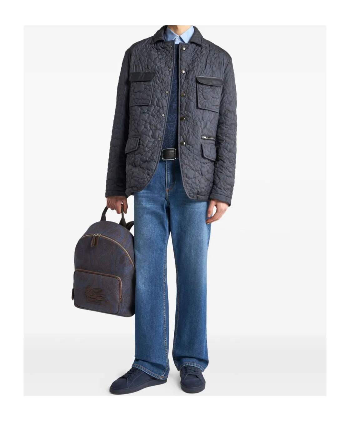 Etro Straight-leg Denim Trousers With Five Pockets In Blue