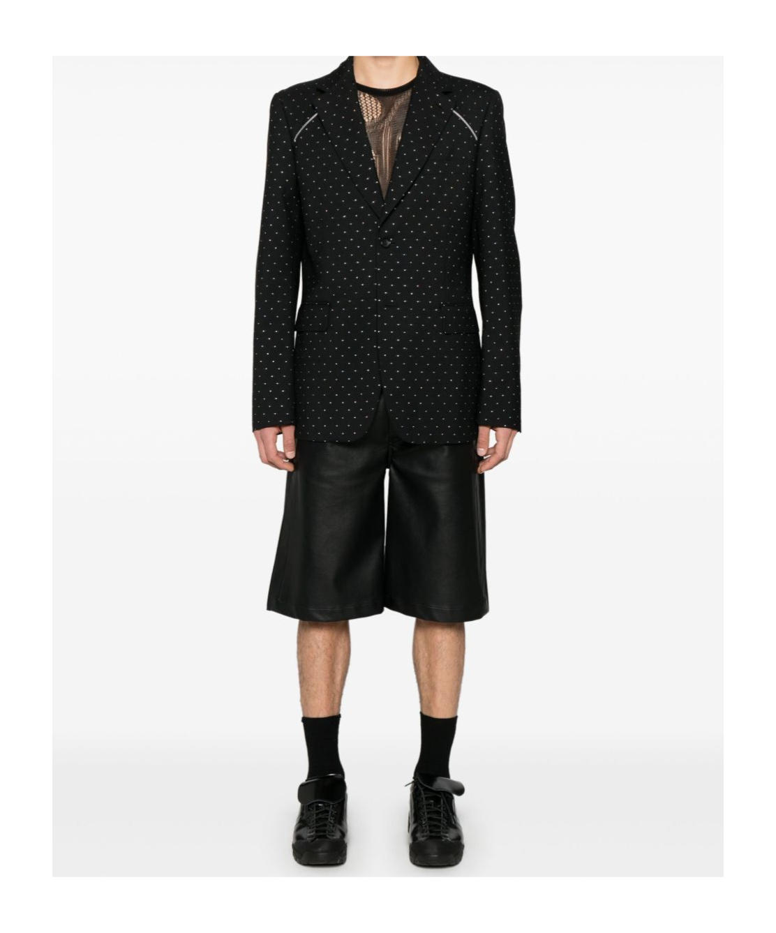 Comme Des Garçons Embellished Blazer In Black