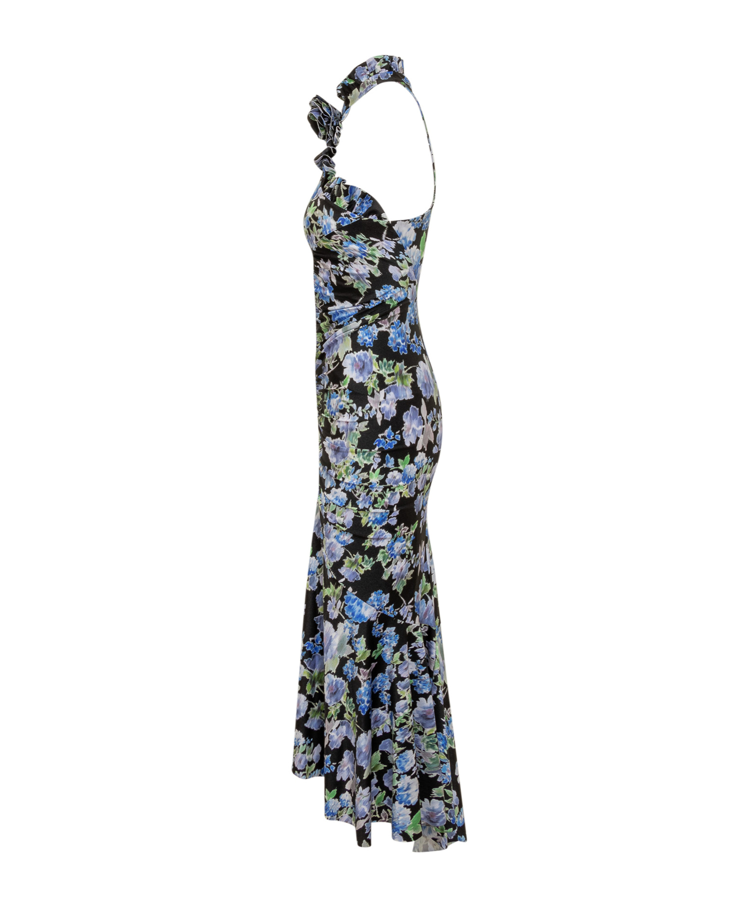 Shop Philosophy Di Lorenzo Serafini Floral-printed Racerback Maxi Dress In Gray