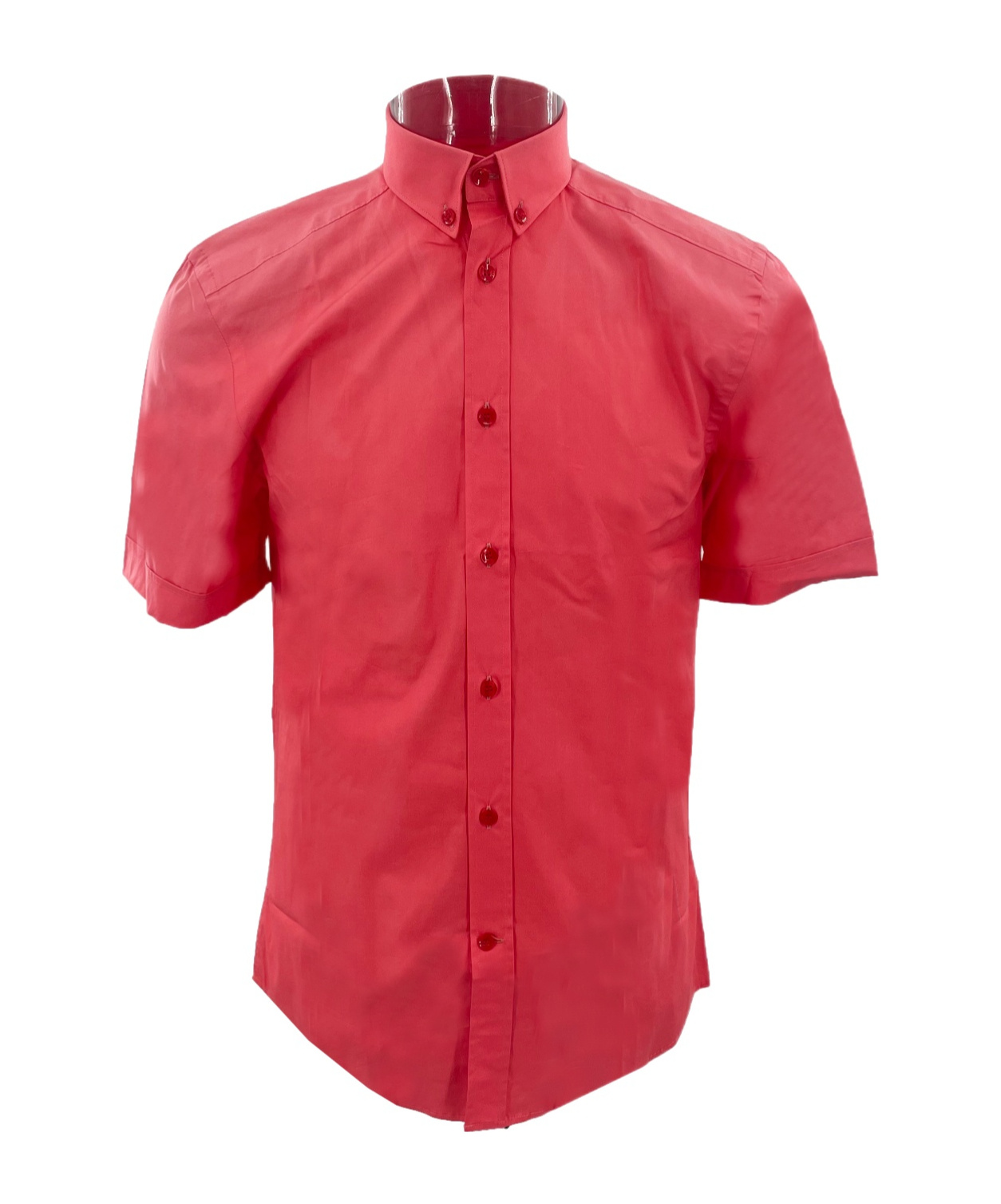 Versace Lapel Short-sleeved Shirt In Red