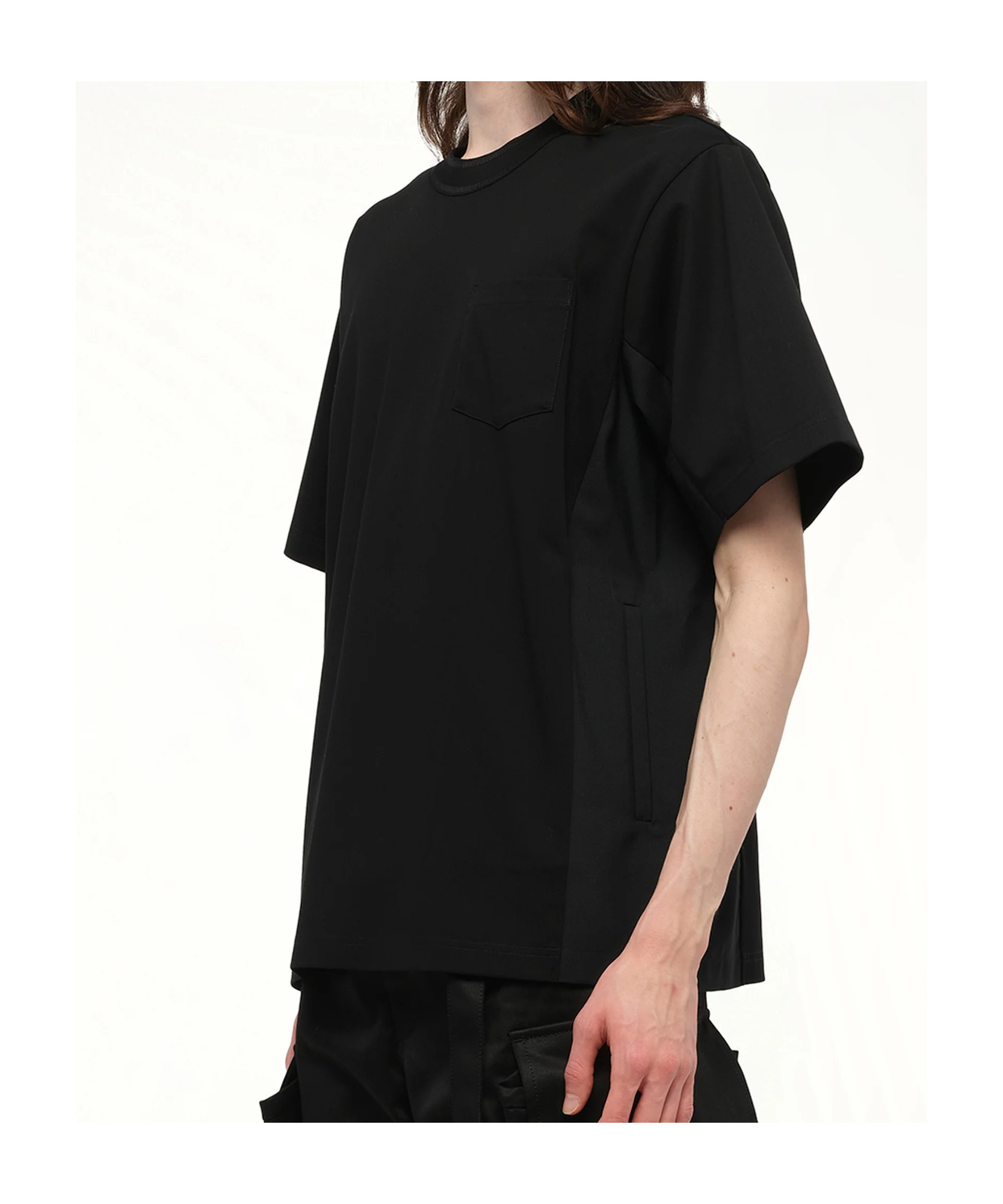 Sacai Short Sleeve T-shirt In Black