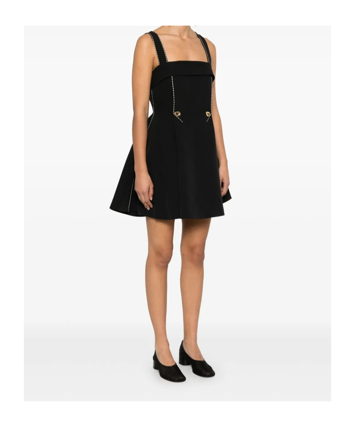 Shop Stine Goya Crepe Mini Dress In Black