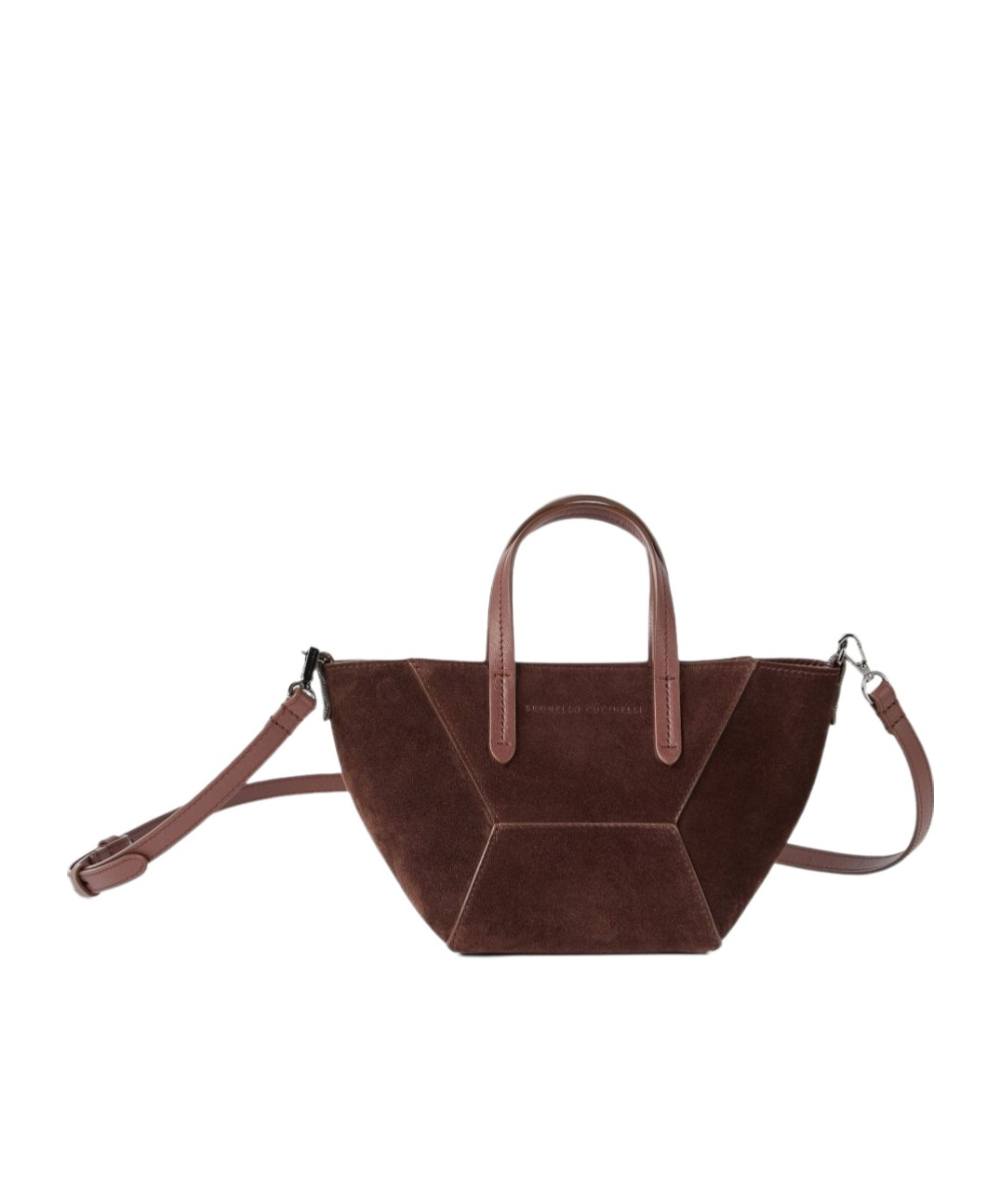 Brunello Cucinelli Leather Tote Bag Adjustable Strap In Burgundy
