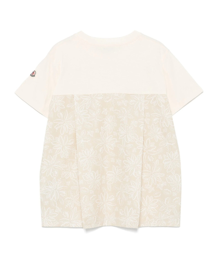 Moncler Floral-print T-shirt In Nude