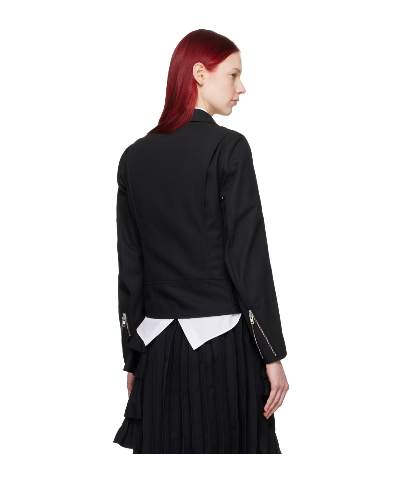 COMME DES GARÇONS CUT-OUT DETAILED BIKER JACKET 