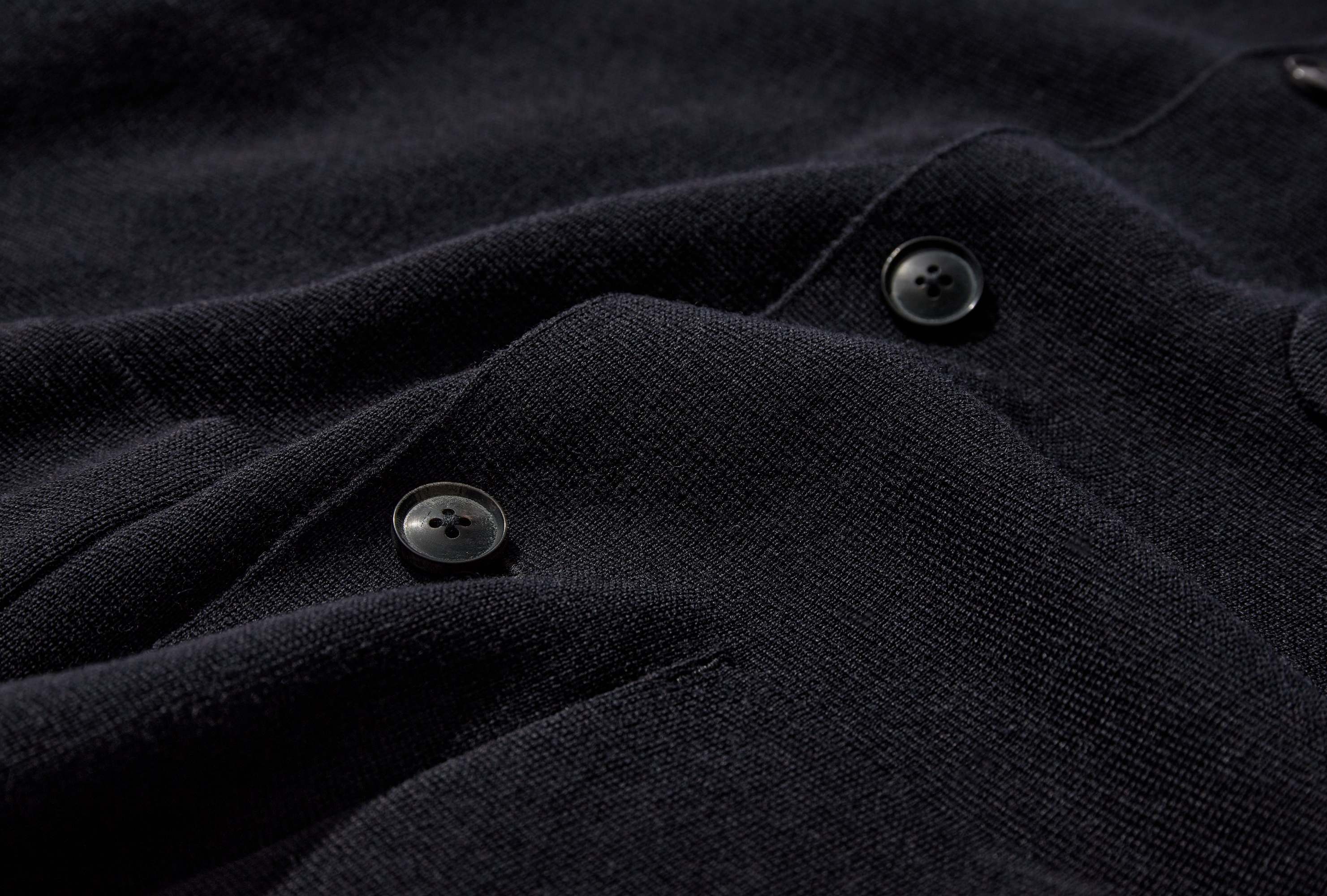 Andersen-andersen Lapel Long-sleeved Sweater In Black