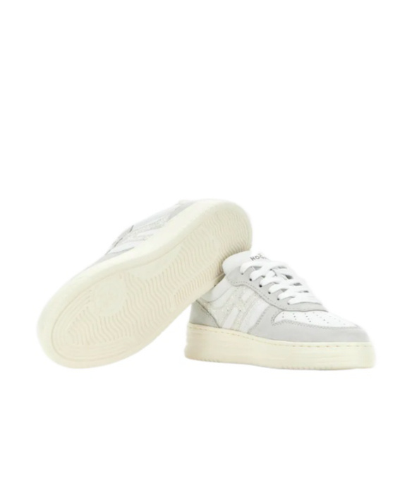 Shop Hogan Leather Sneakers In White