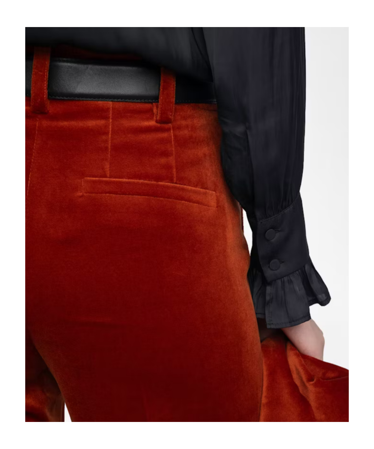 Zadig & Voltaire Womens Burn Panol Wide-leg Cotton-velvet Trousers In Red