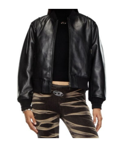 Diesel L-ilan Leather Jacket In Black