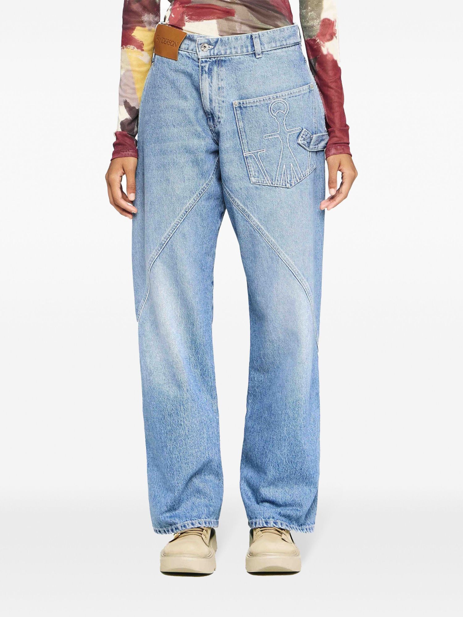 Junya Watanabe Denim Trousers With Belt Loops In Blue