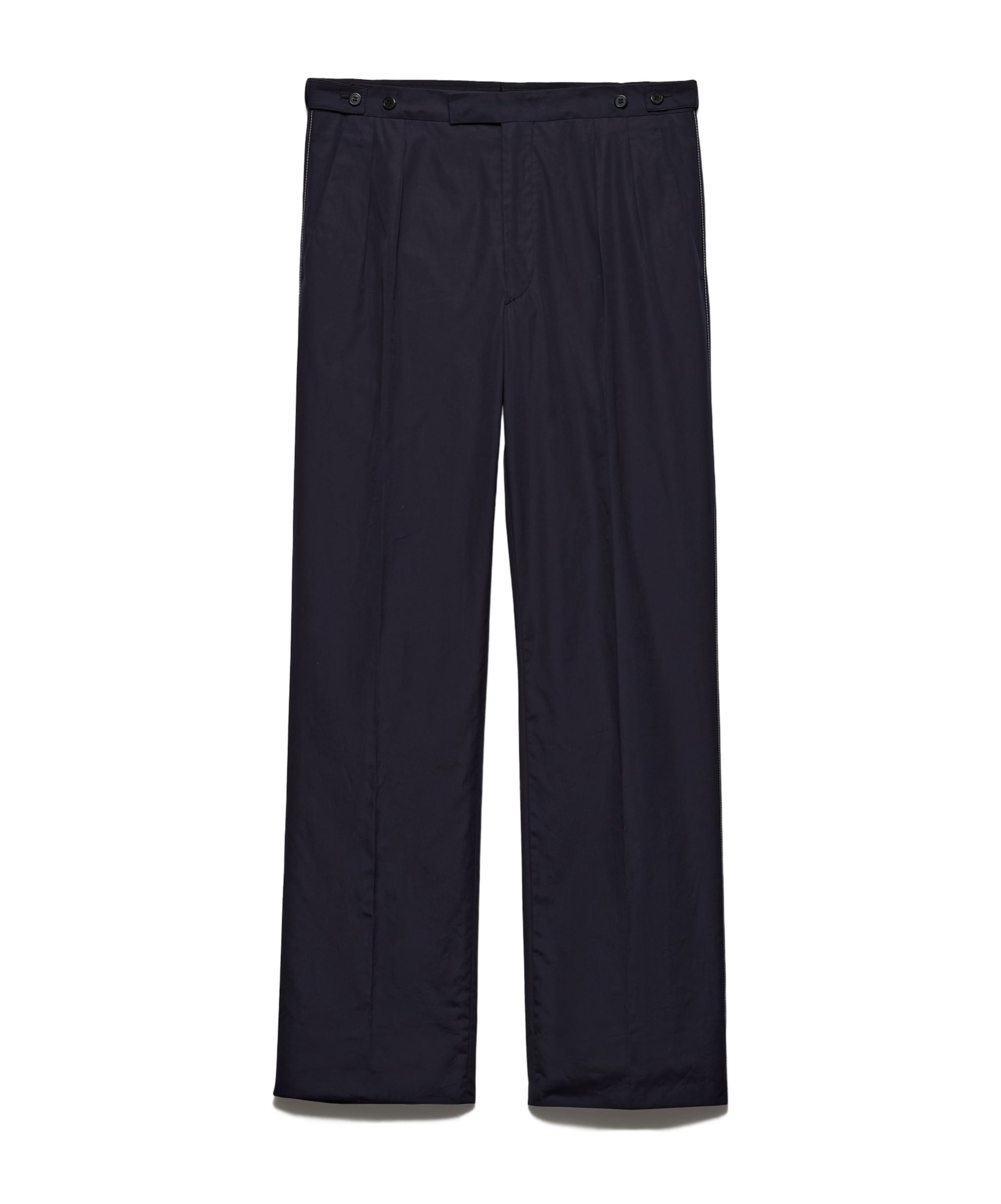 Prada Men's Pleated Twill Pants In Blue