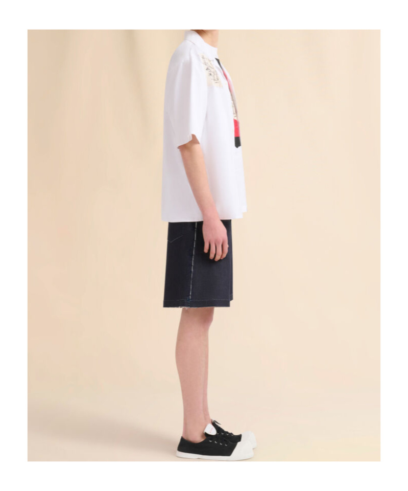 Marni Men's High-waisted Shorts Raw Hem In Blue