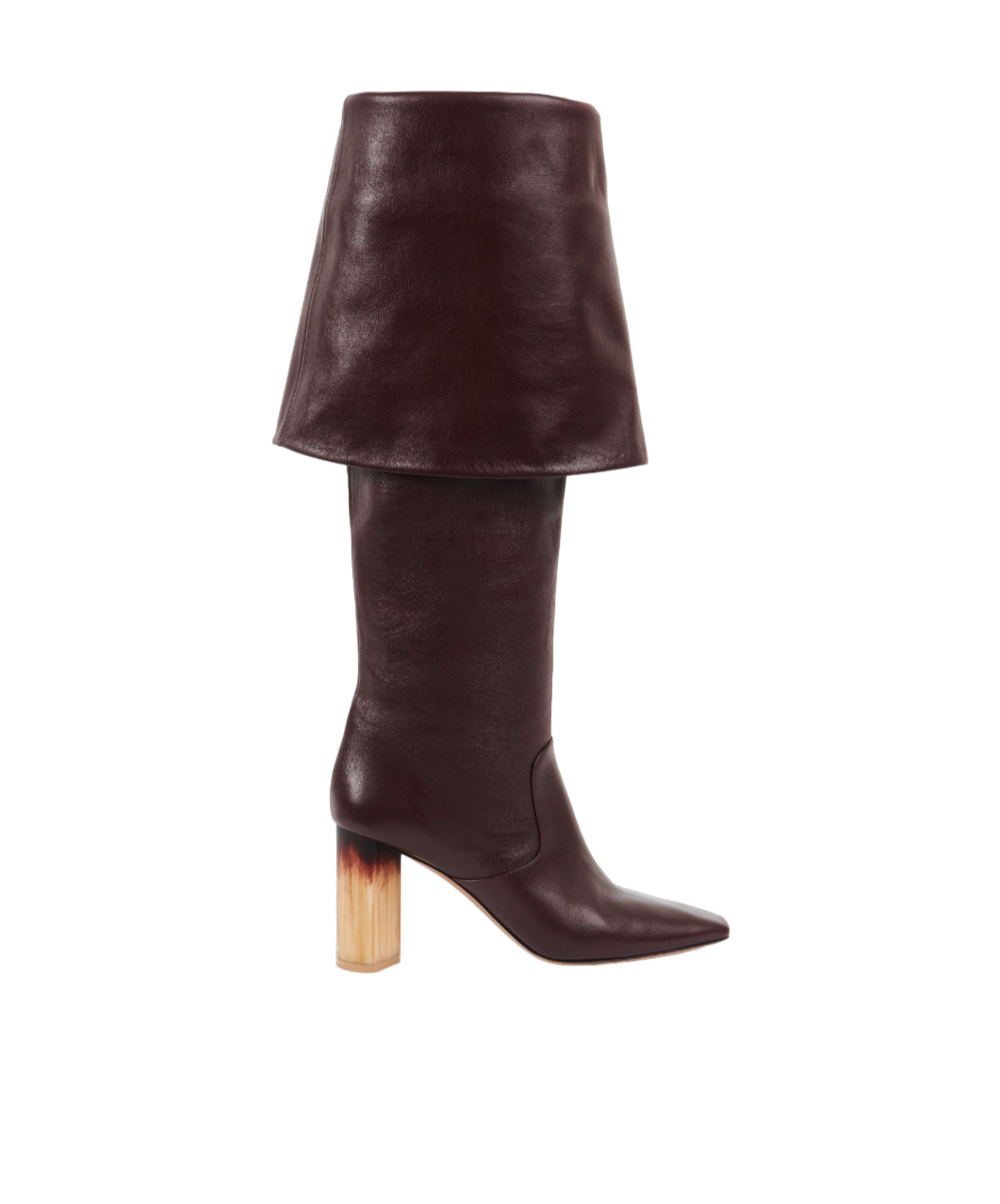 Chloé Georgia Fold-over Leather Knee Boots In Black