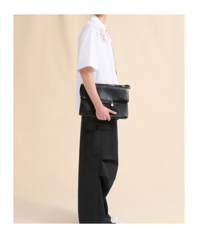 Marni Shirt With Applied Print In Lily White
